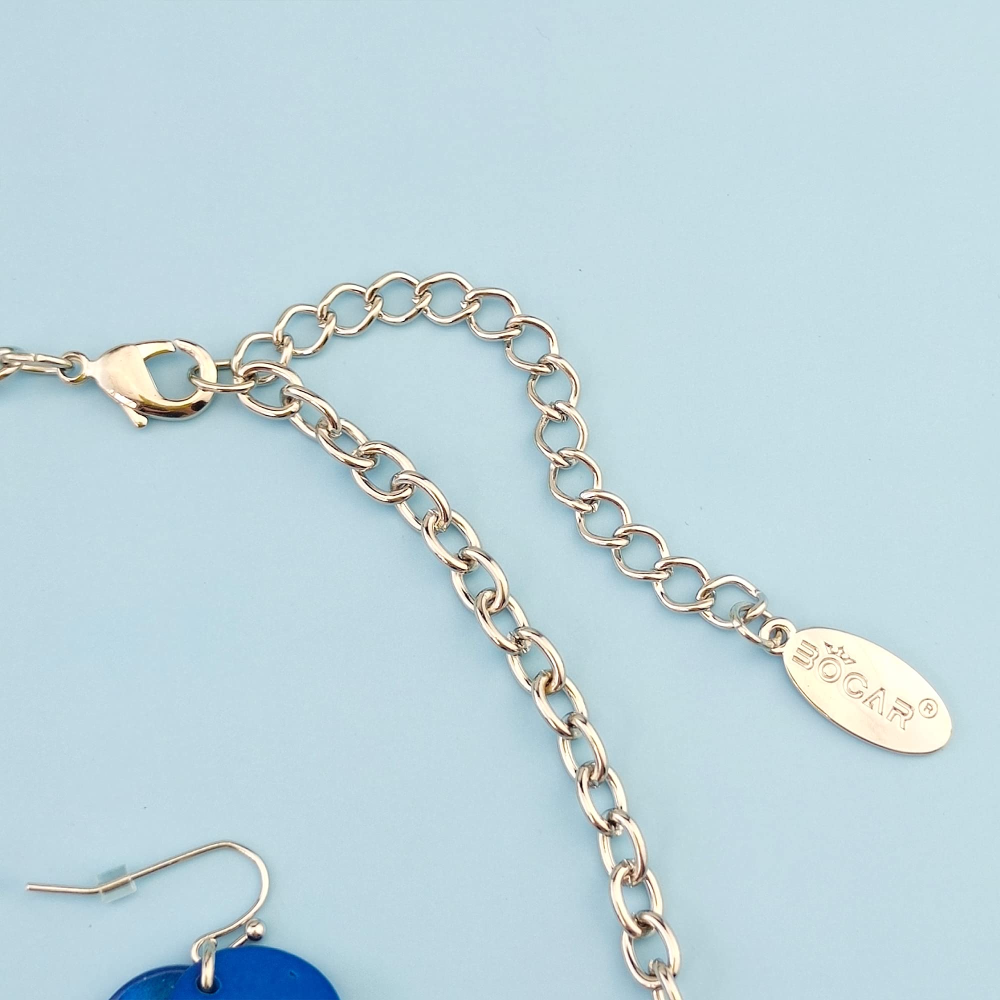 Bocar 2 Layer Statement Choker Shell Necklace and Earring Set for Women Gift - Image 5