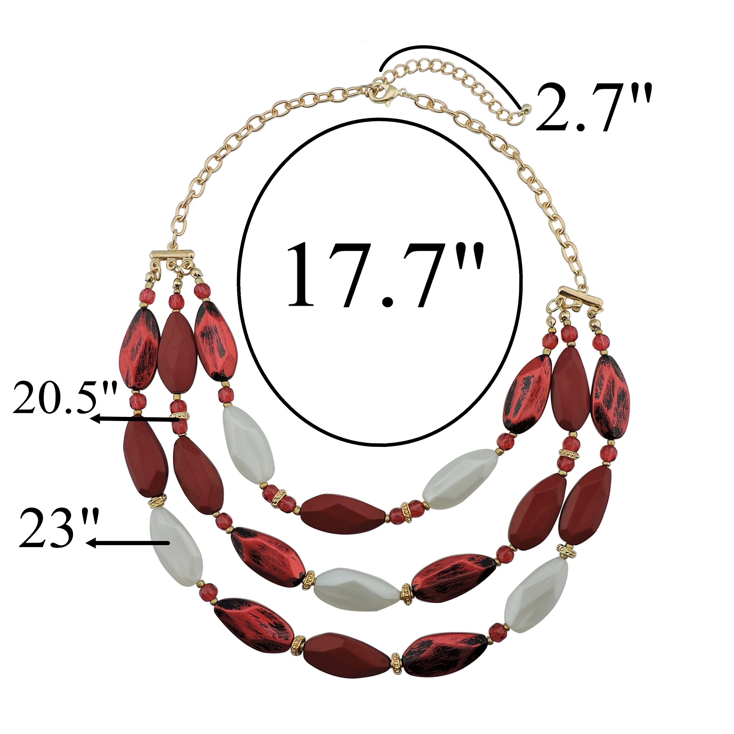 Bocar 3 Layer Beads Statement Necklace Earring for Women Jewelry Set - Image 5