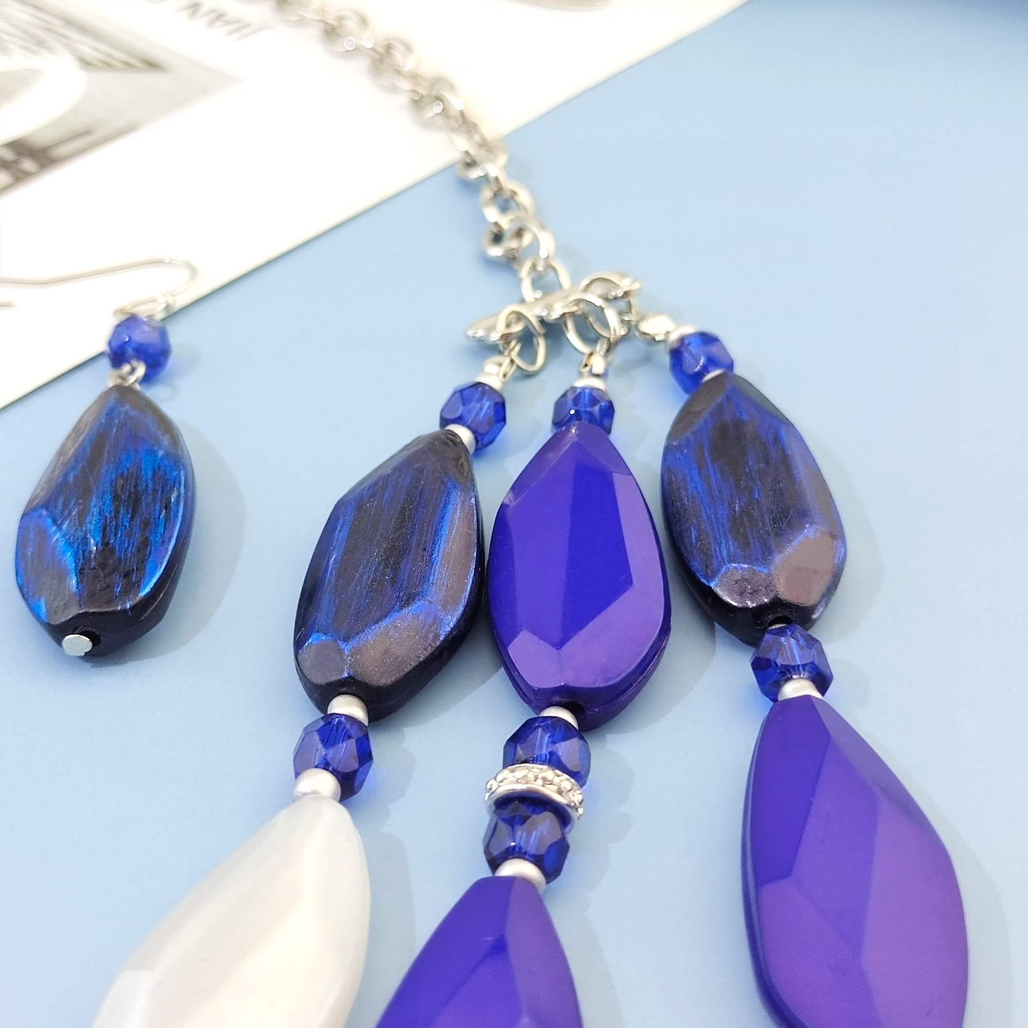 Bocar 3 Layer Beads Statement Necklace Earring for Women Jewelry Set - Image 4