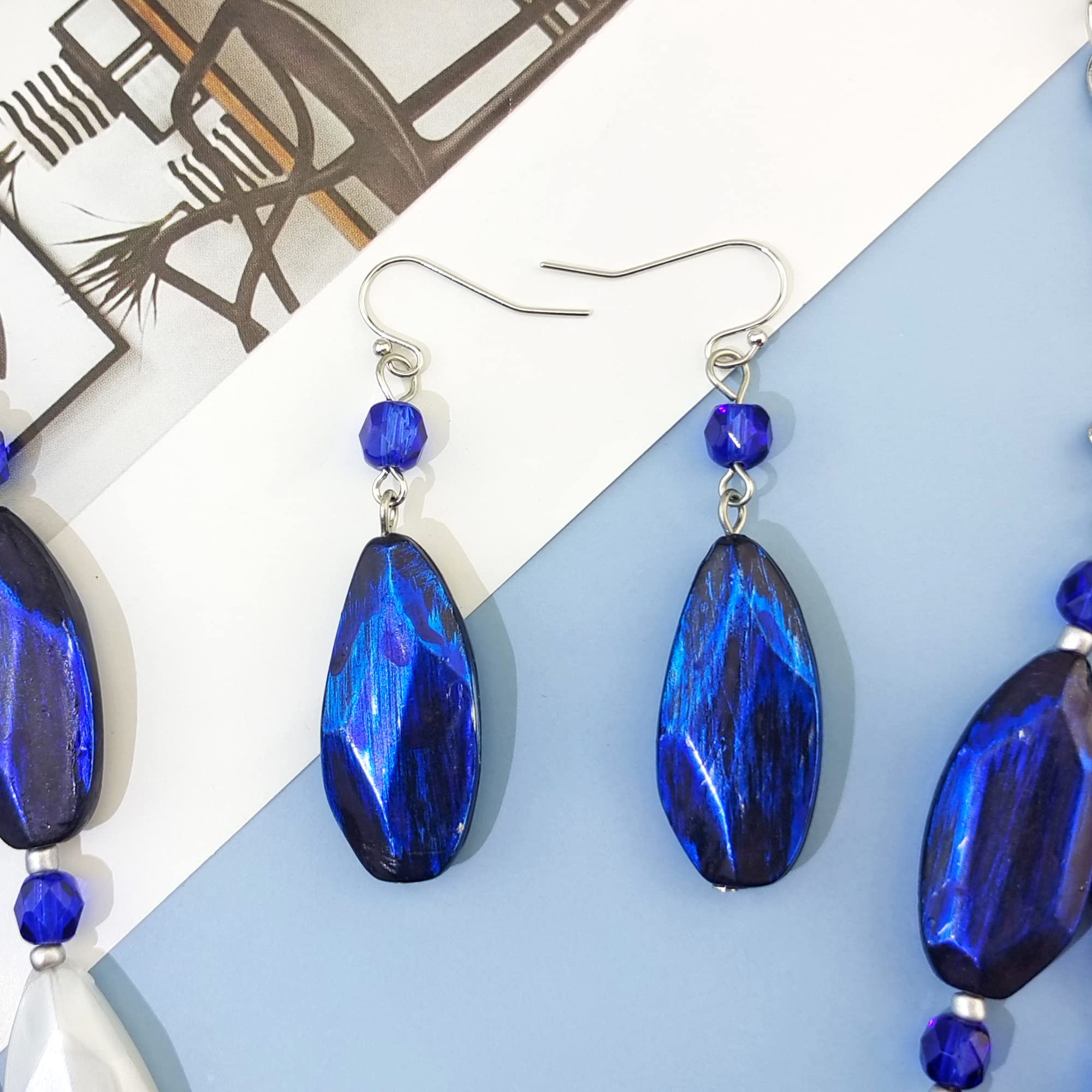 Bocar 3 Layer Beads Statement Necklace Earring for Women Jewelry Set - Image 5