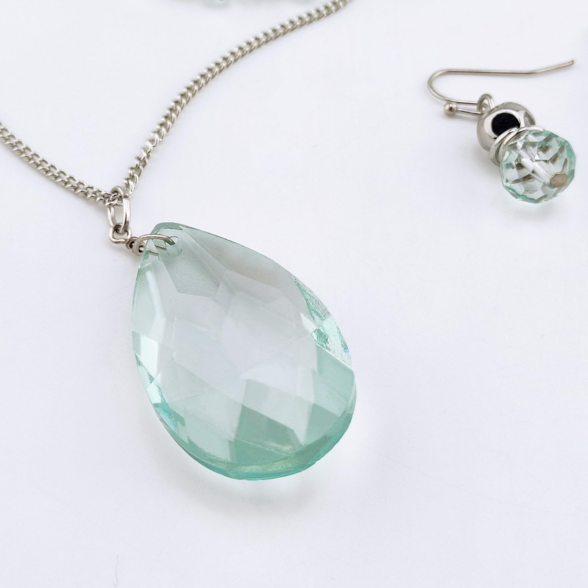 Bocar 3 Layer Jewelry Set Long Chain Pendant Bead Necklace Earring for Women - Image 3