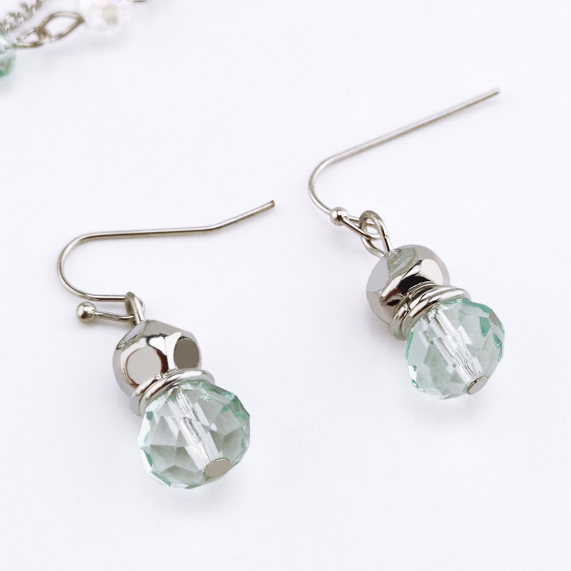 Bocar 3 Layer Jewelry Set Long Chain Pendant Bead Necklace Earring for Women - Image 5