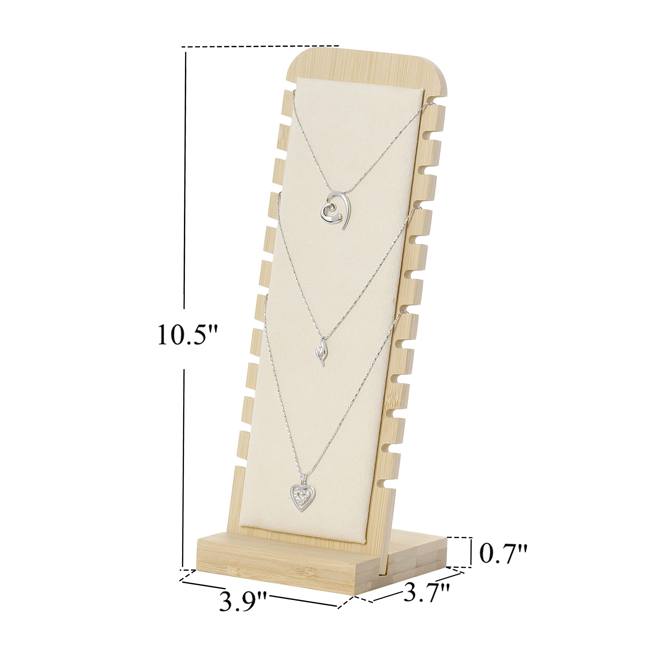 Bocar Bamboo Jewelry Display Stand Showcase for Pendant Necklace (ZZ-6-Beige) - Image 8