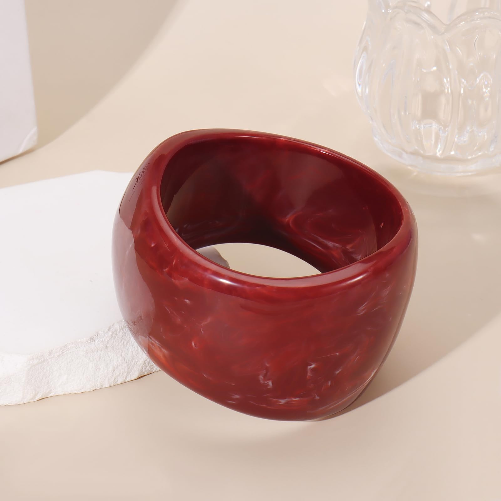 Bocar Chunky Cuff Vintage Resin Bangle Wide Bracelet Irregular Geometric Wristband for Women Prom Holiday Jewelry Gift (SL-1010) - Image 3
