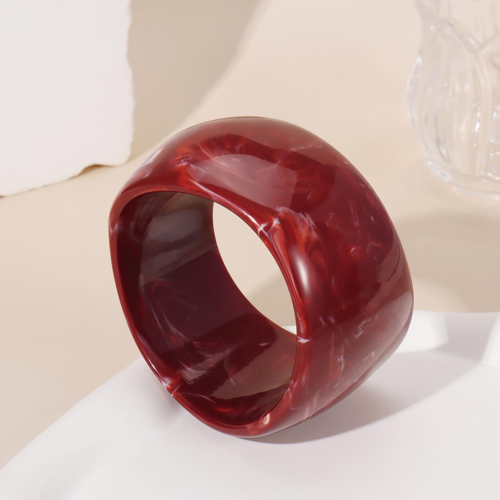 Bocar Chunky Cuff Vintage Resin Bangle Wide Bracelet Irregular Geometric Wristband for Women Prom Holiday Jewelry Gift (SL-1010) - Image 4