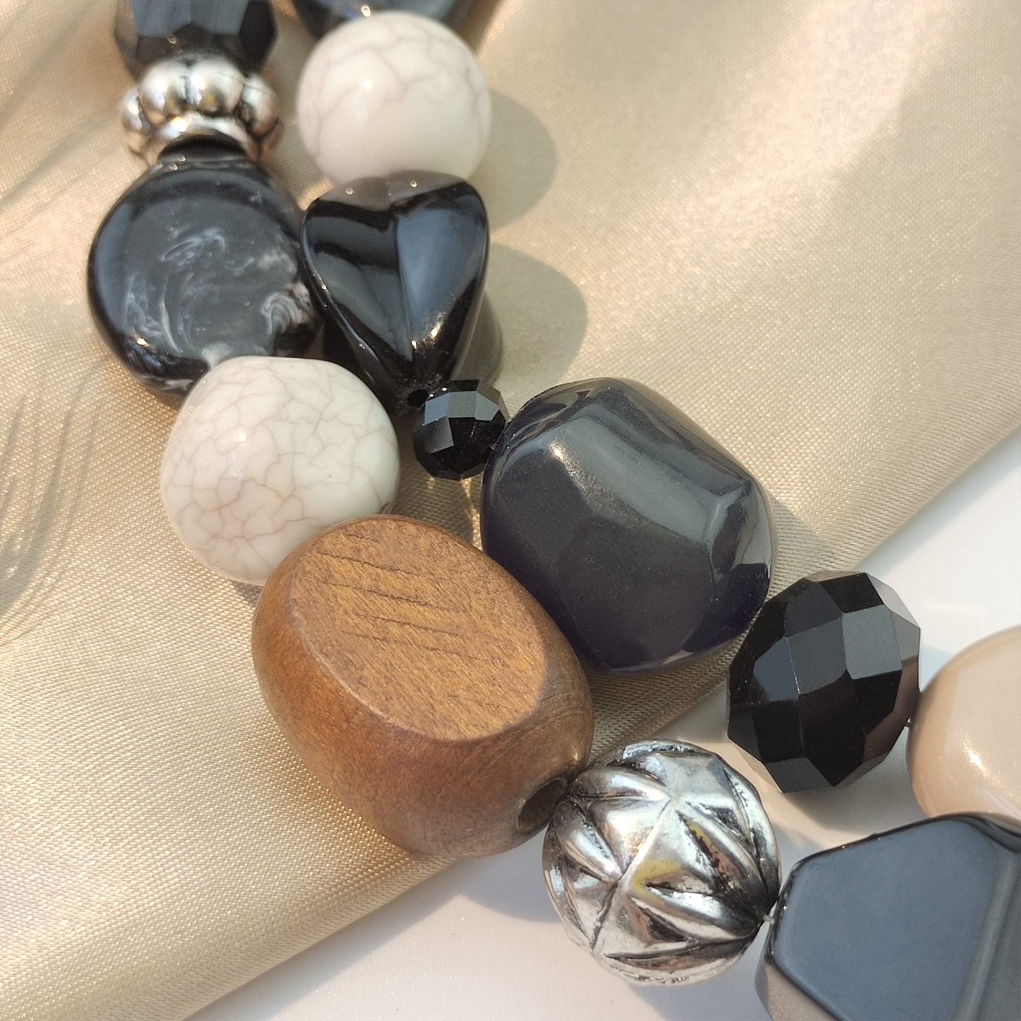 Bocar Chunky Necklaces for Women Trendy, 2 Layer Statement Necklace Fashion Collar Necklace, Handmade Costume Jewelry Women Gifts - Image 4