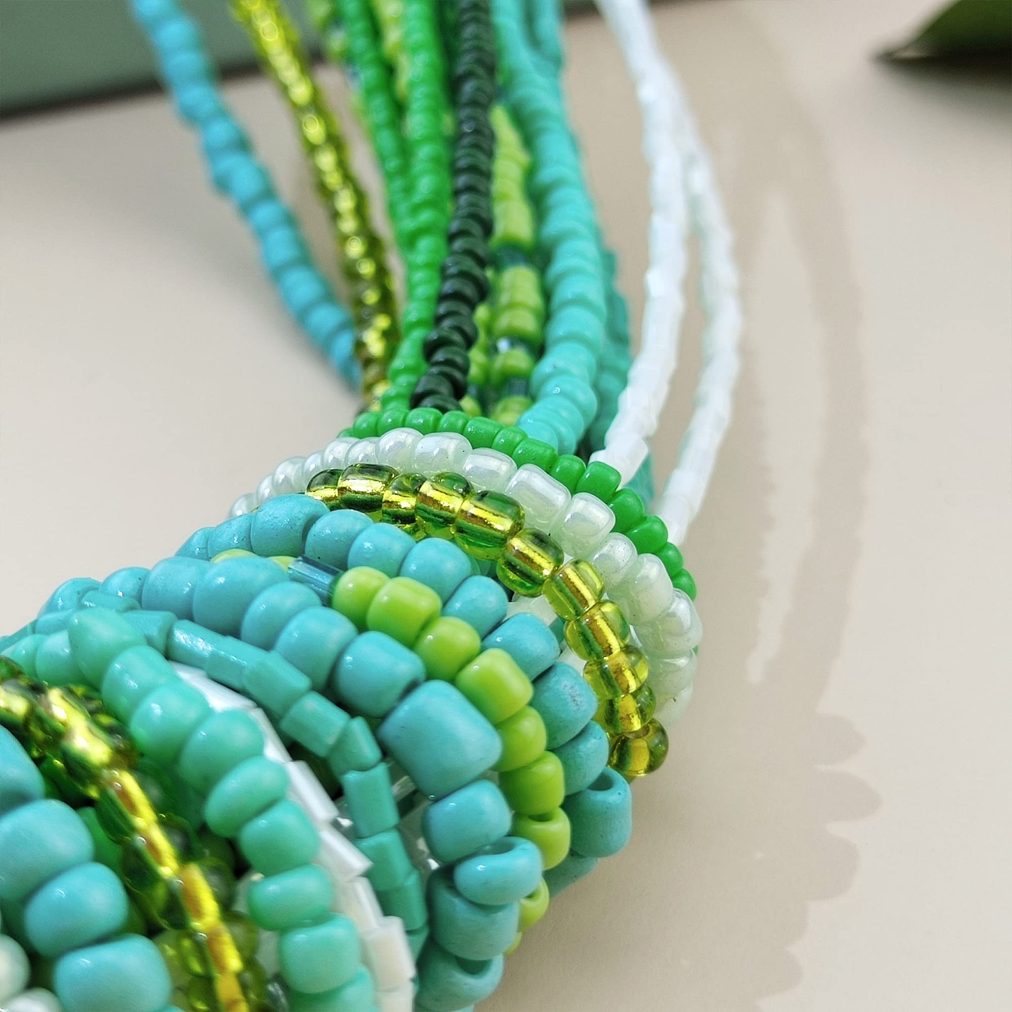 Bocar Chunky Statement Colorful Seed Beads Women Choker Collar Necklace - Image 4