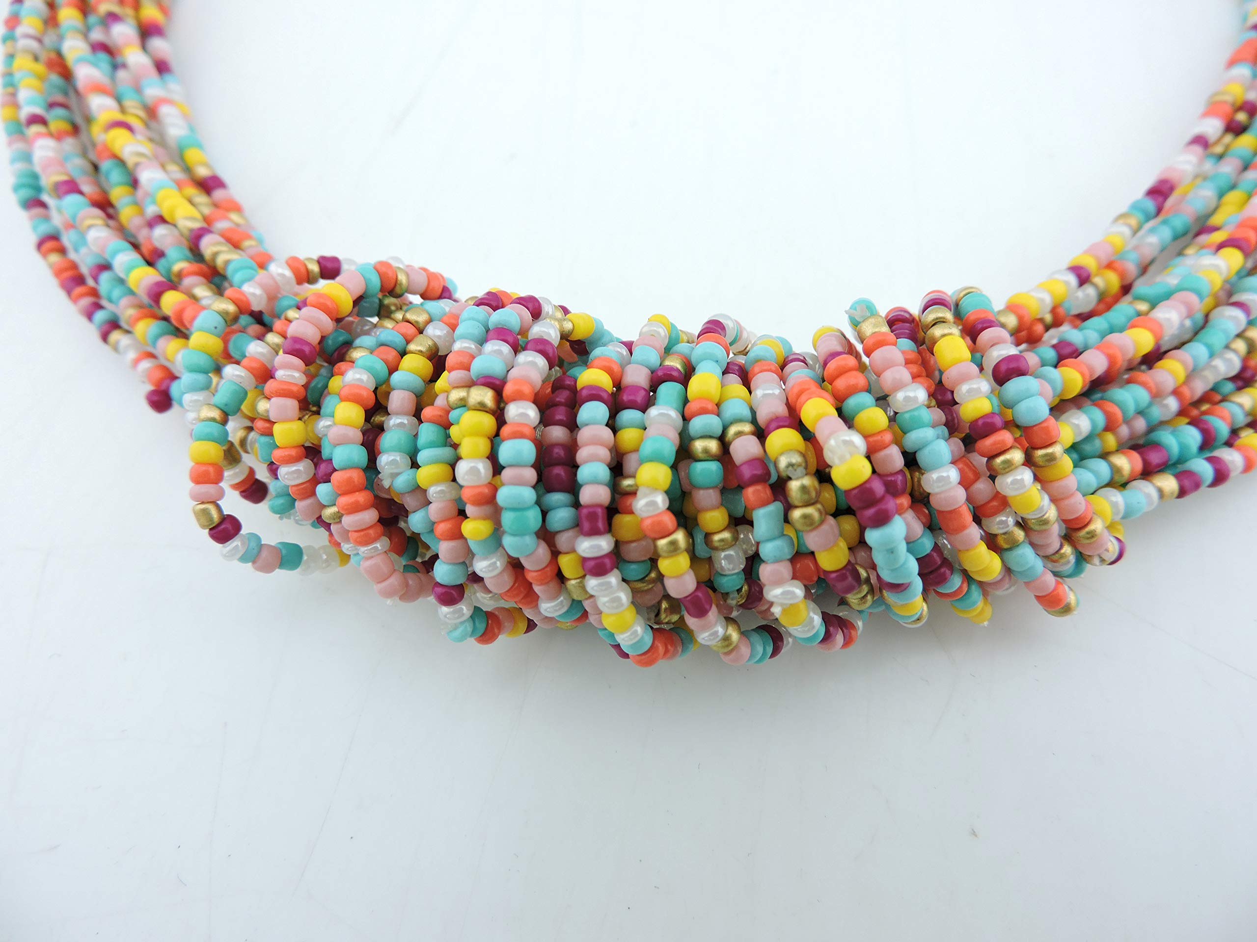 Bocar Chunky Statement Colorful Seed Beads Women Choker Collar Necklace - Image 4