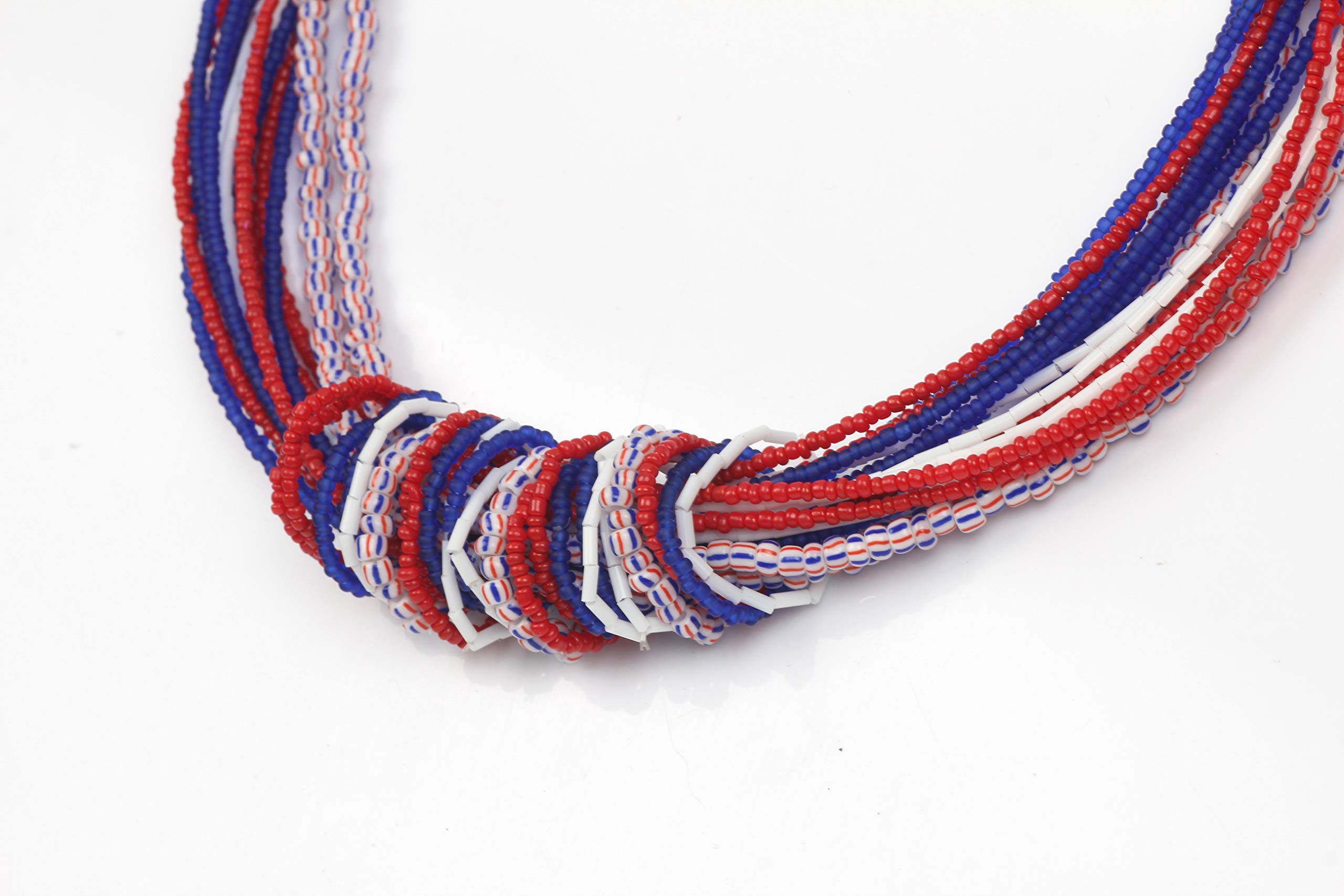 Bocar Chunky Statement Colorful Seed Beads Women Choker Collar Necklace - Image 4