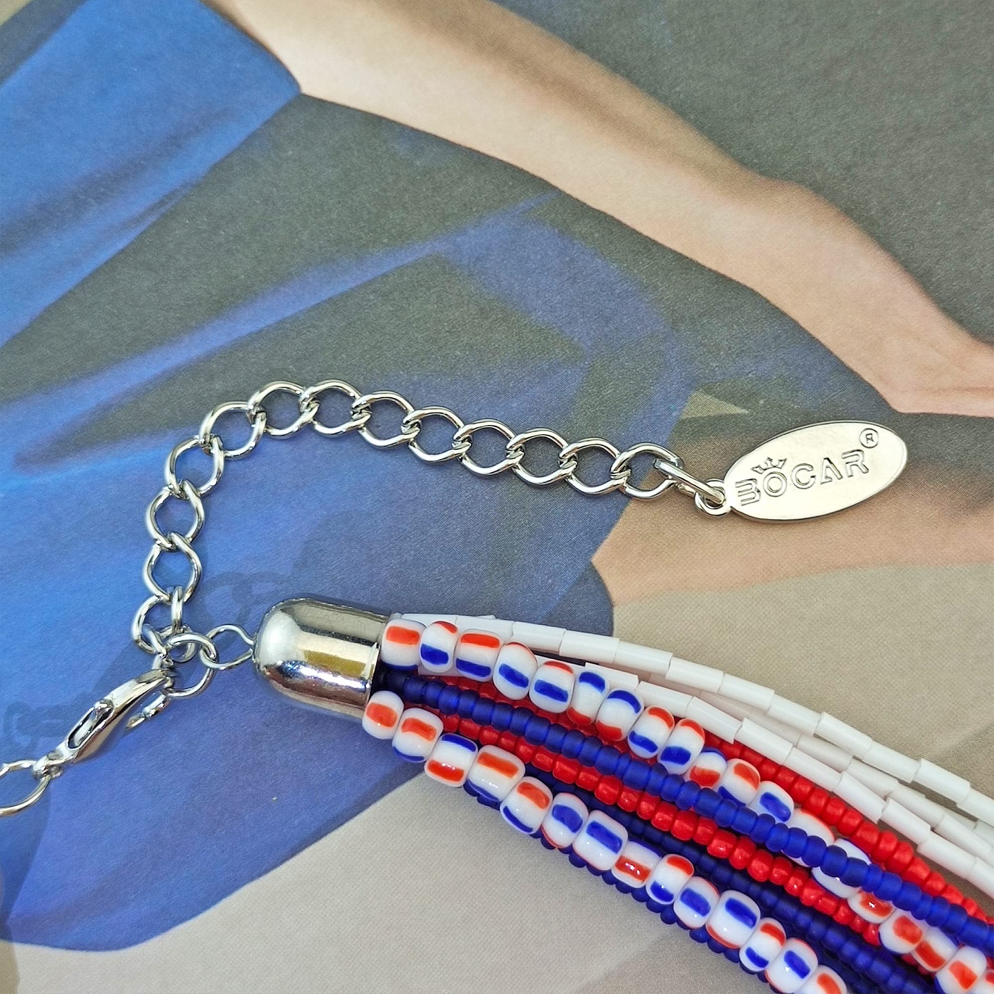 Bocar Chunky Statement Colorful Seed Beads Women Choker Collar Necklace - Image 5