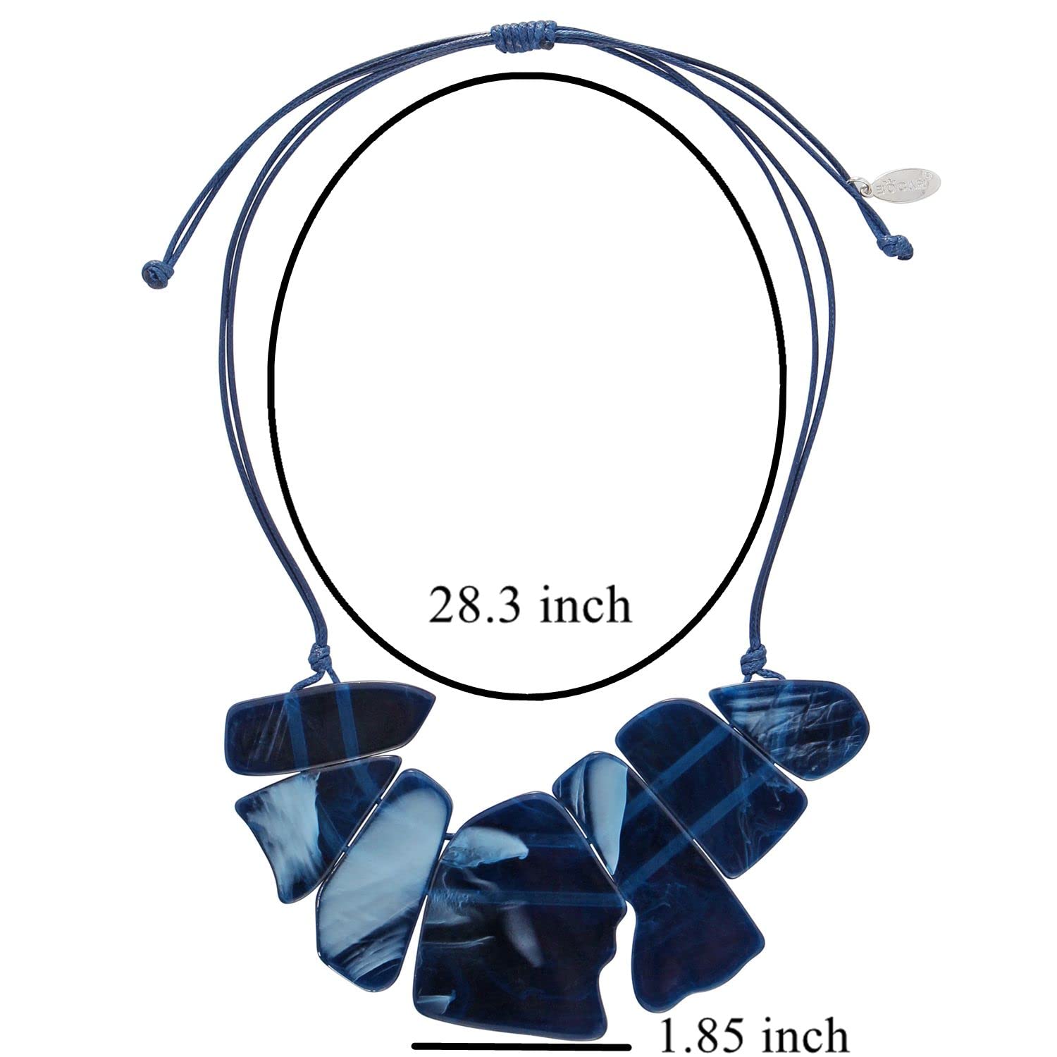 Bocar Irregular Geometry Statement Pendant Necklace Adjust Rope Chain Fashion Collar Necklace for Women - Image 6