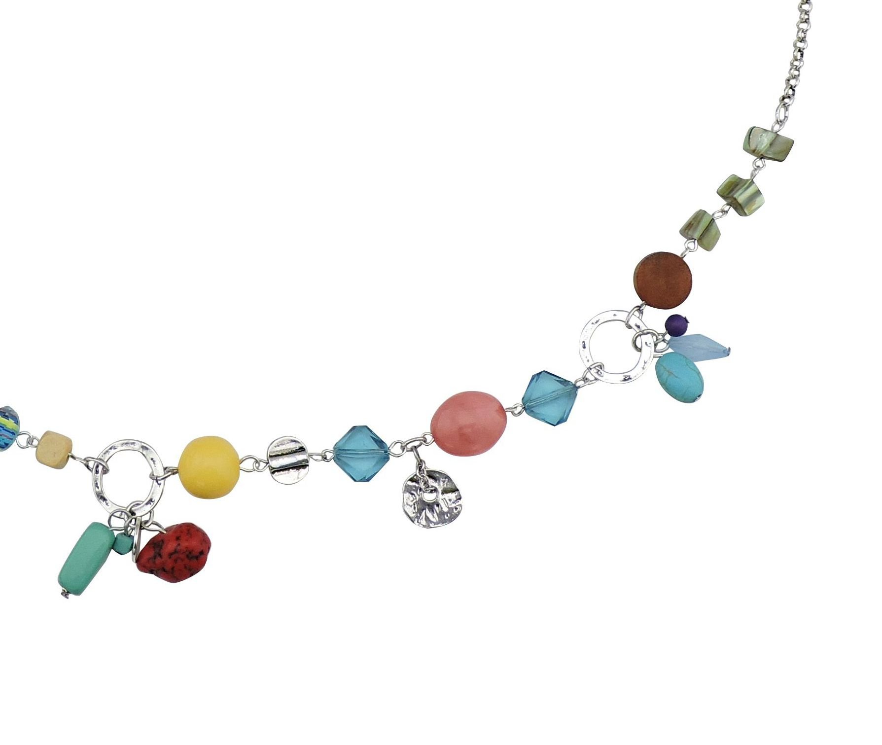 Bocar Long Antique Silver Chain Simulated Turquoise Pendant Glaze Necklace for Women Gifts (296) - Image 6