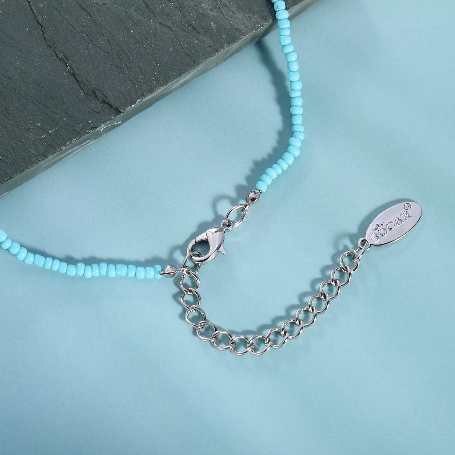 Bocar Long Beaded Necklace with Rhinestones Ball Fashion Costume Beads Necklace Earrings Set Women Gift - Image 6