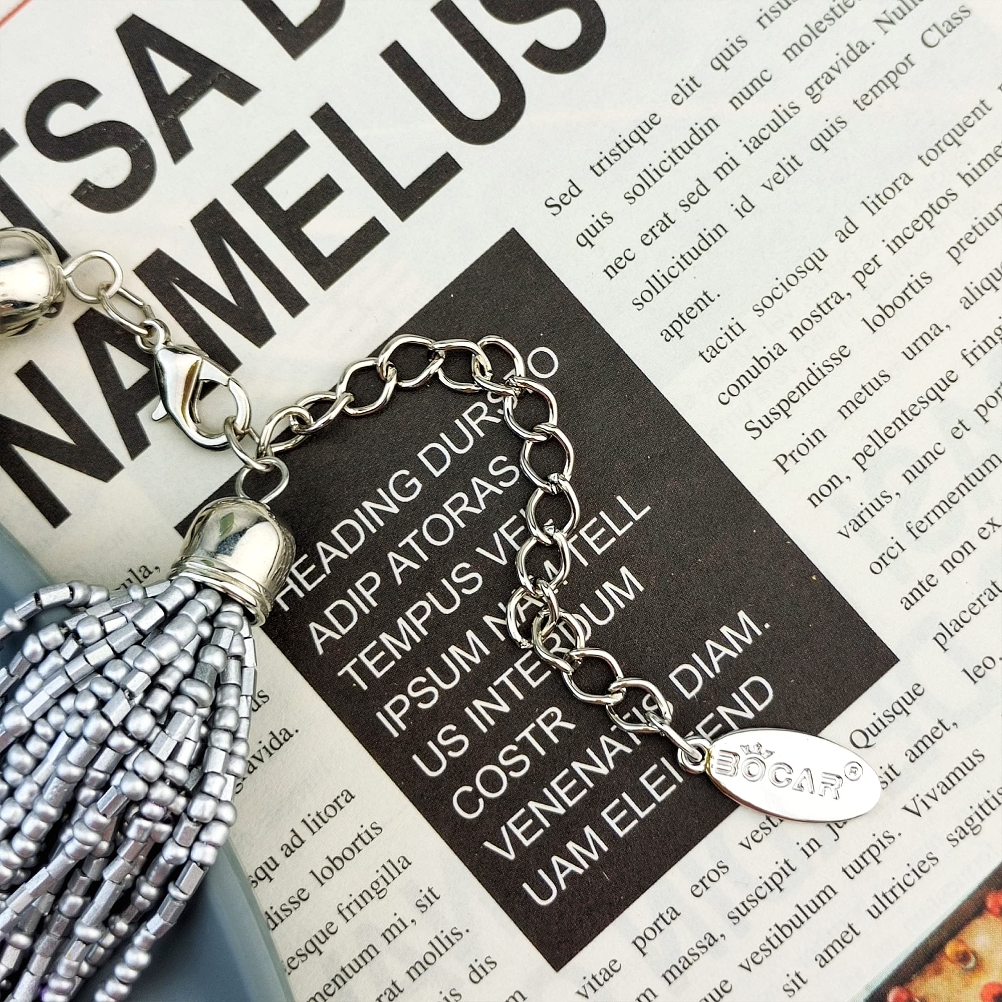 Bocar Long Multiple Strand Handmade Beaded Statement 33" Necklace for Women (NK-10235) - Image 5