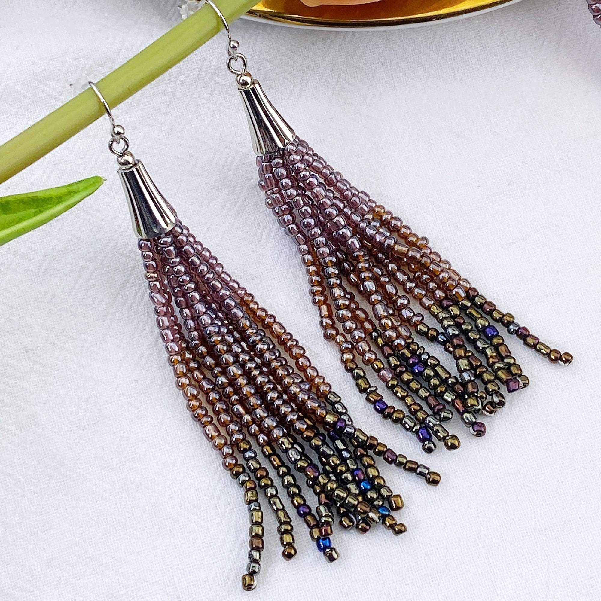 Bocar Multi Layer Beaded Statement Necklace Set Mix Strand Necklace and earrings for Women Gift - Image 6