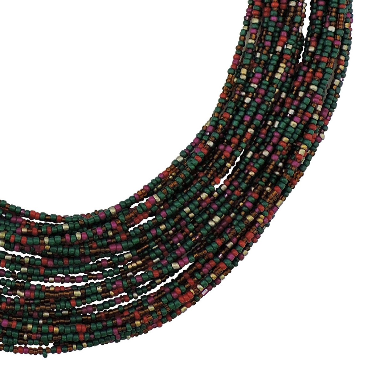 Bocar Multi Layer Chunky Bib Statement Seed Beads Cluster Collar Necklace for Women Gift (NK-10351) - Image 5