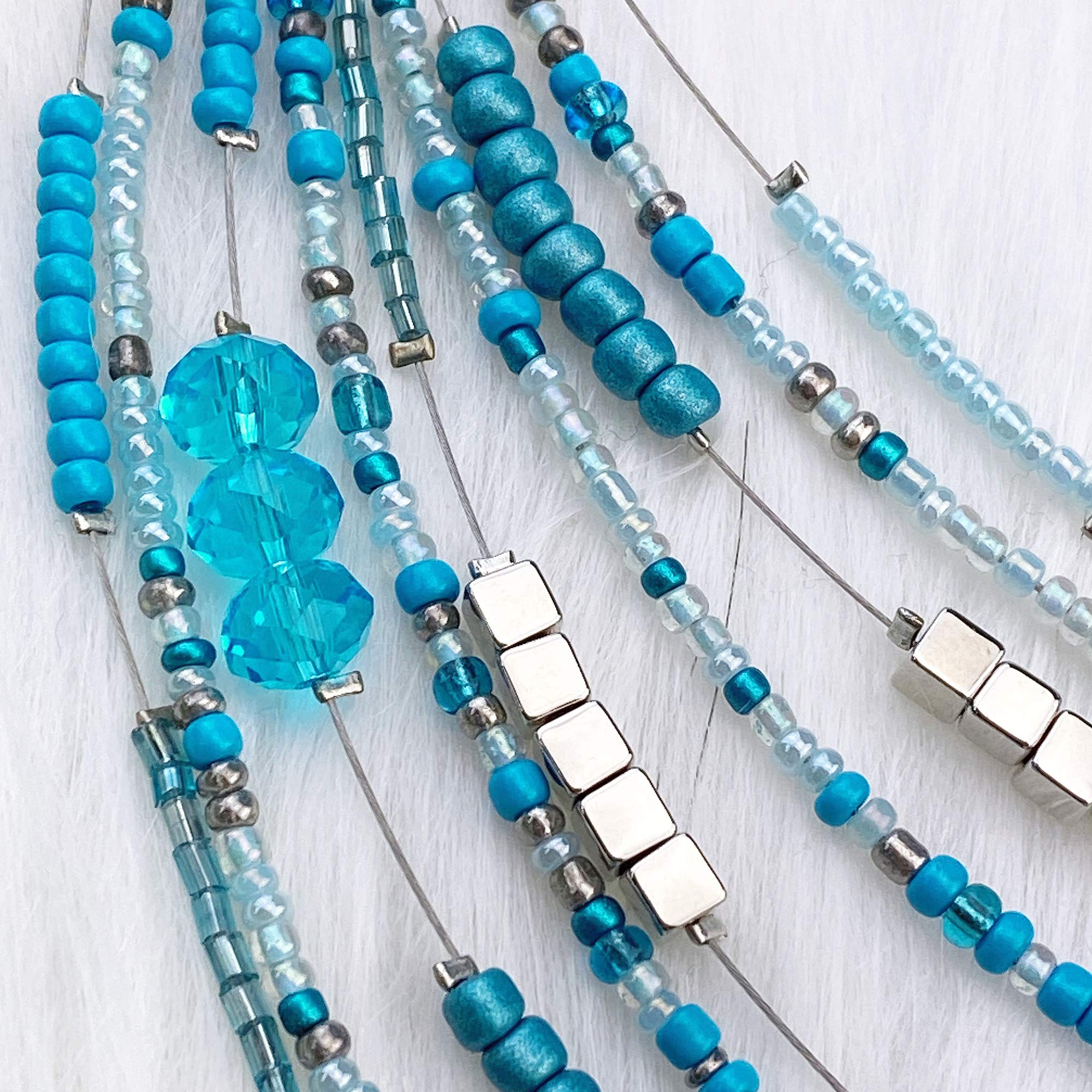 Bocar Multilayer Colorful Handmade Seed Beads Illusion Chain Bib Necklace Wedding Bridal Jewelry - Image 4