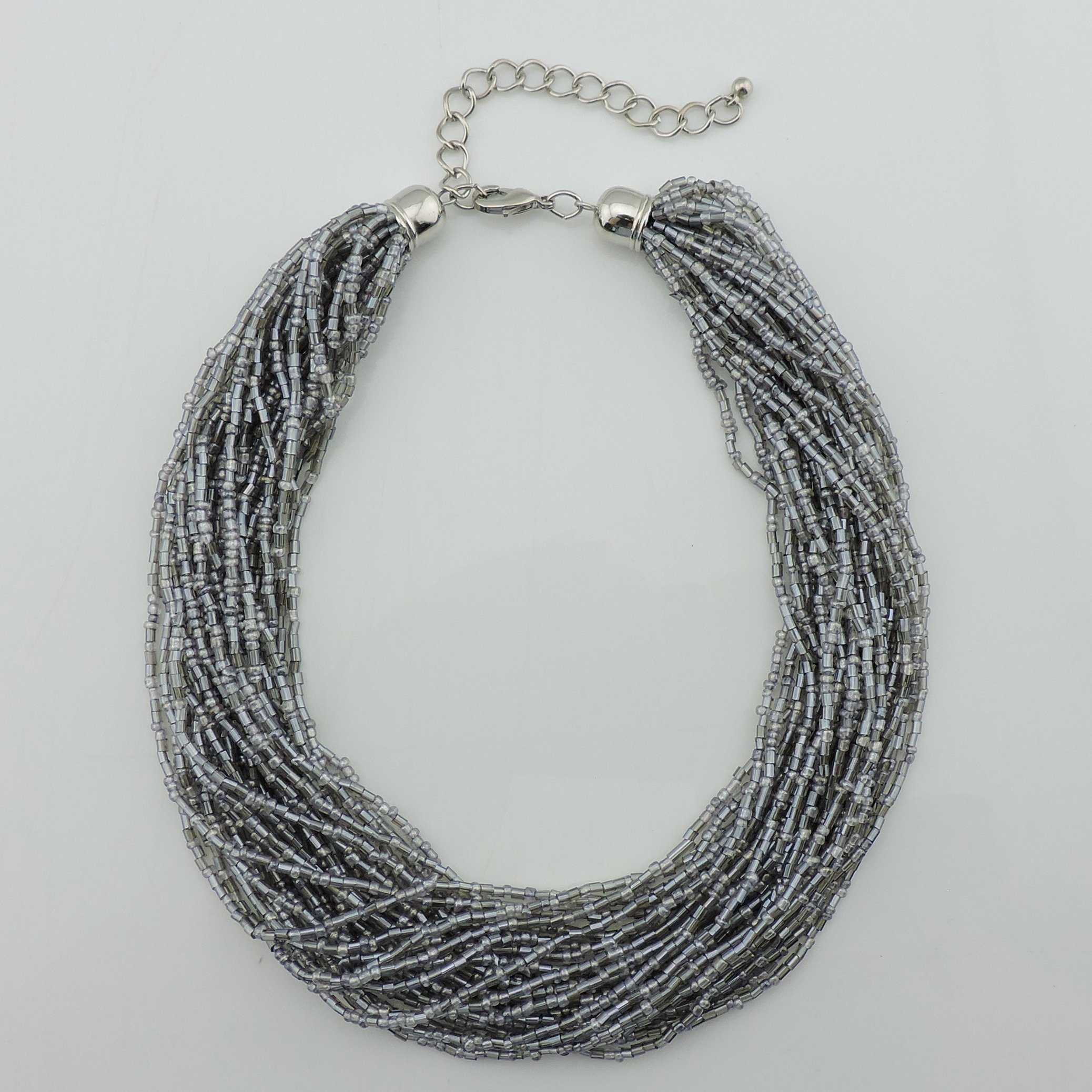 Bocar Multiple Strand Handmade Beaded 16" Statement Collar Necklace for Women - Image 3