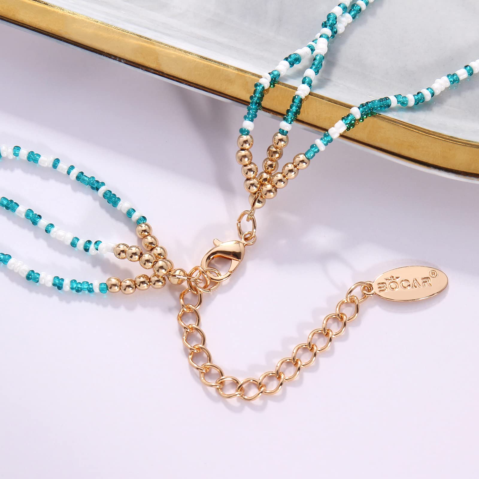 Bocar Necklace for Women, 3 Layer Beaded Necklace Crystal Beads Strand Fashion Jewelry, Party Gifts for Her - Image 8