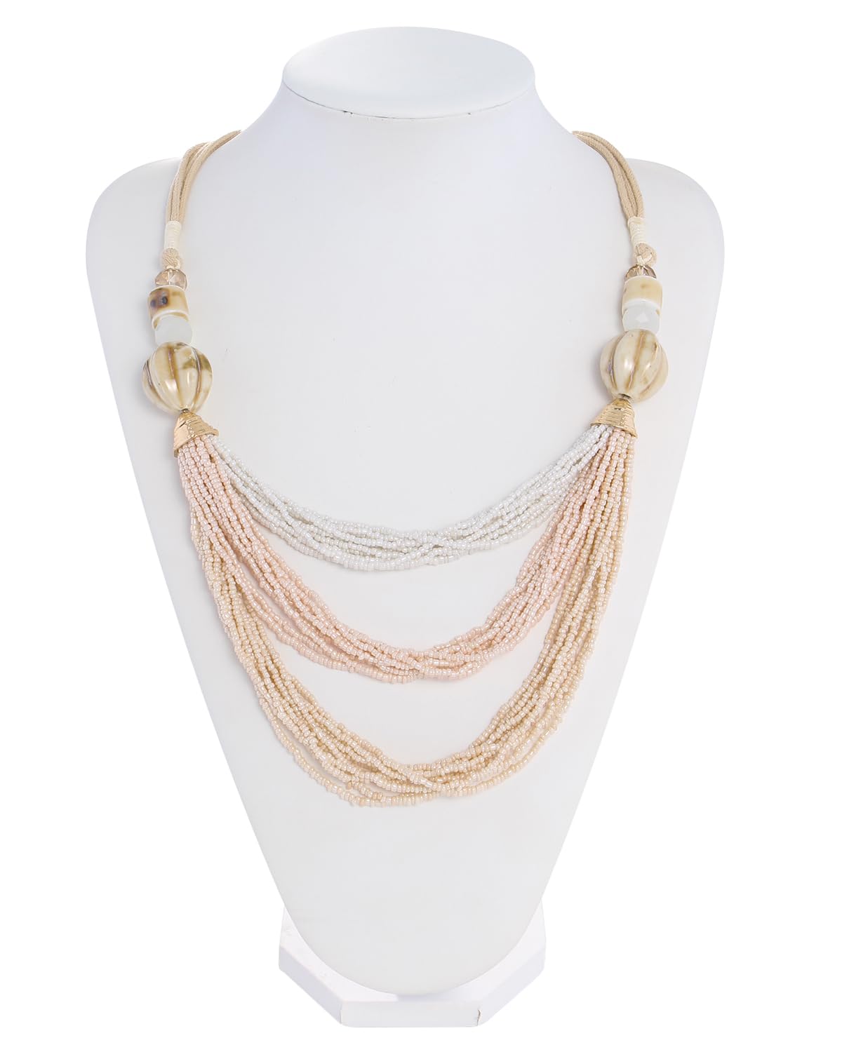 Bocar Necklace for Women, Long Multi Layer Beaded Necklace, Handmade Statement Necklace, Long Link Chain Necklace Jewelry Gift - Image 3