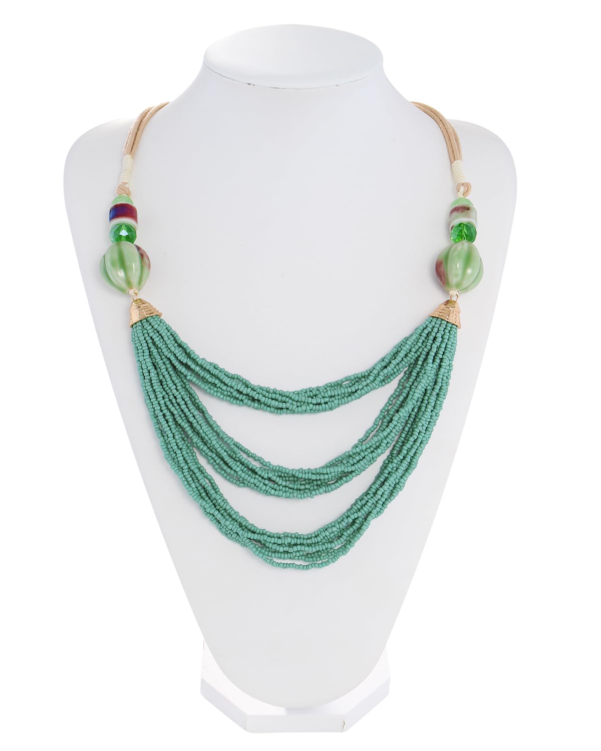 Bocar Necklace for Women, Long Multi Layer Beaded Necklace, Handmade Statement Necklace, Long Link Chain Necklace Jewelry Gift - Image 3