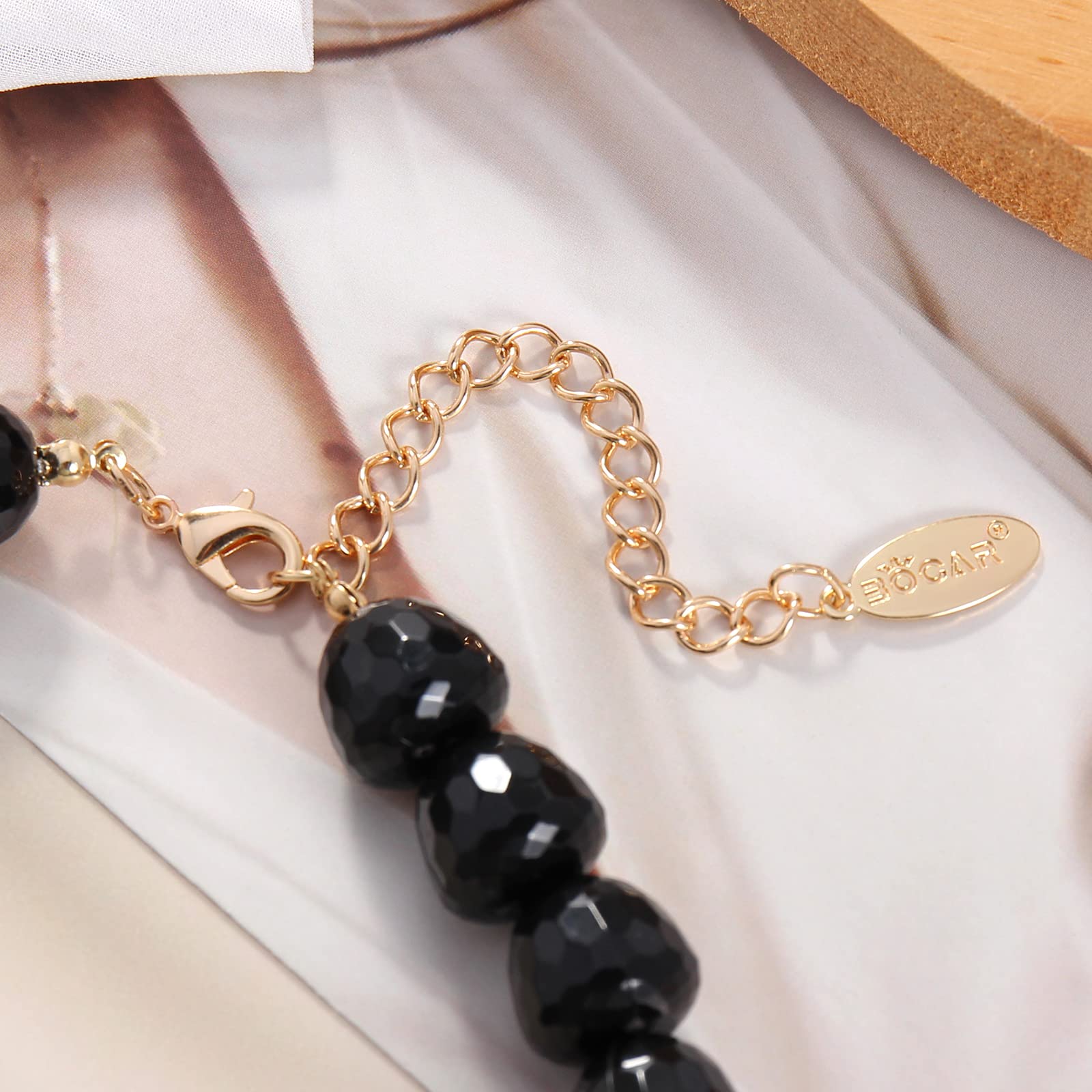 Bocar Necklace for Women, Multi Layer Statement Necklace, Long Chain Chunky Bib Seed Beads Necklace, Necklace Earring Set for Women Gift (NK-10693) - Image 5