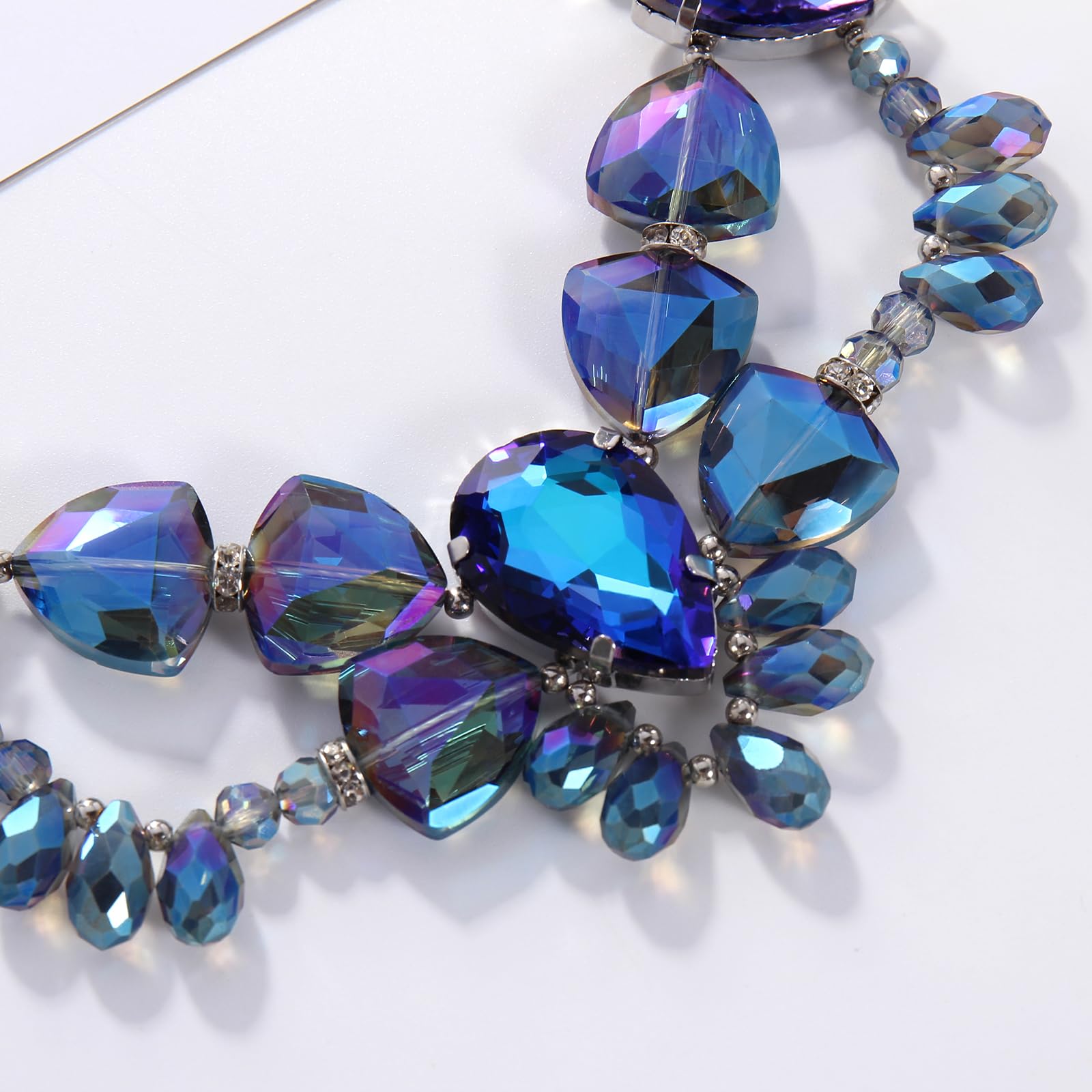 Bocar Necklace for Women, Statement Necklace, Crystal Strand Fashion Jewelry, Choker Shell Necklace and Earring Set, Party Gifts for Her - Image 7