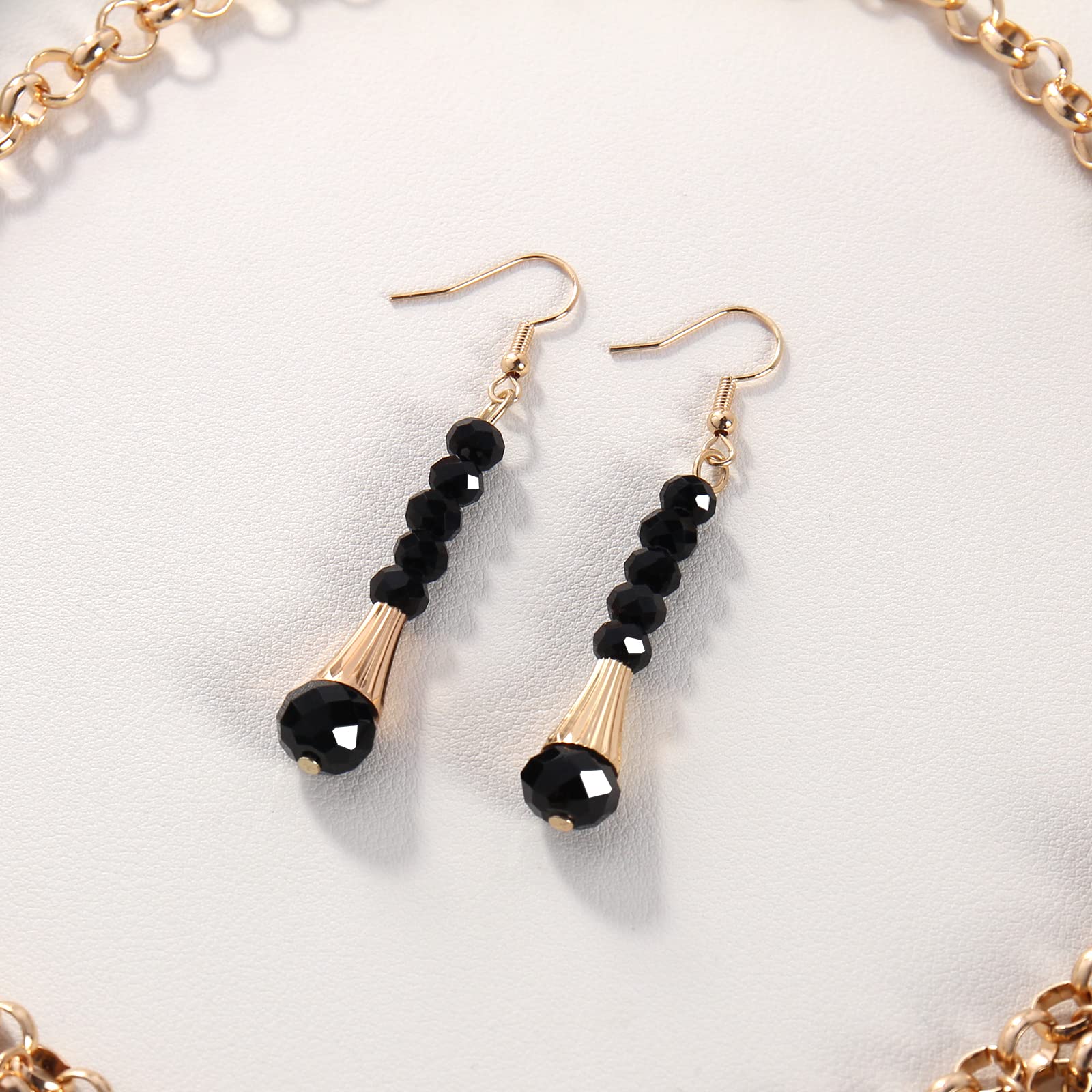 Bocar Necklace for Women, Statement Necklace with Earrings, Collar Necklace, Beaded Necklace with Pendant and Crystal Ball, Jewelry Set for Women Gifts - Image 5