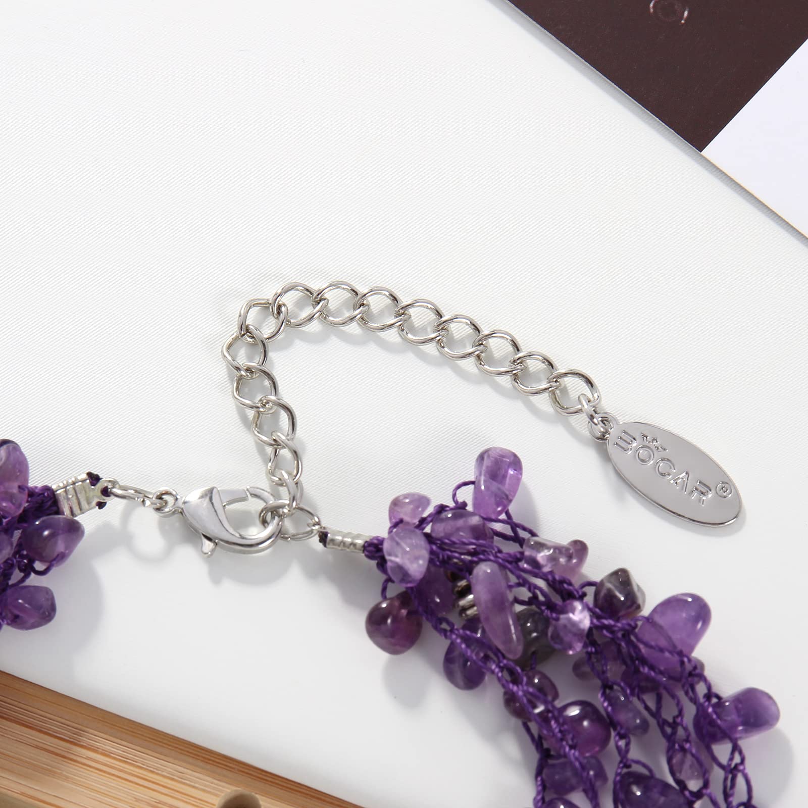 Bocar Necklaces for Women, Multi Layer 5 Strand Statement Collar Beaded Necklace for Women Gift (NK-10694) - Image 5