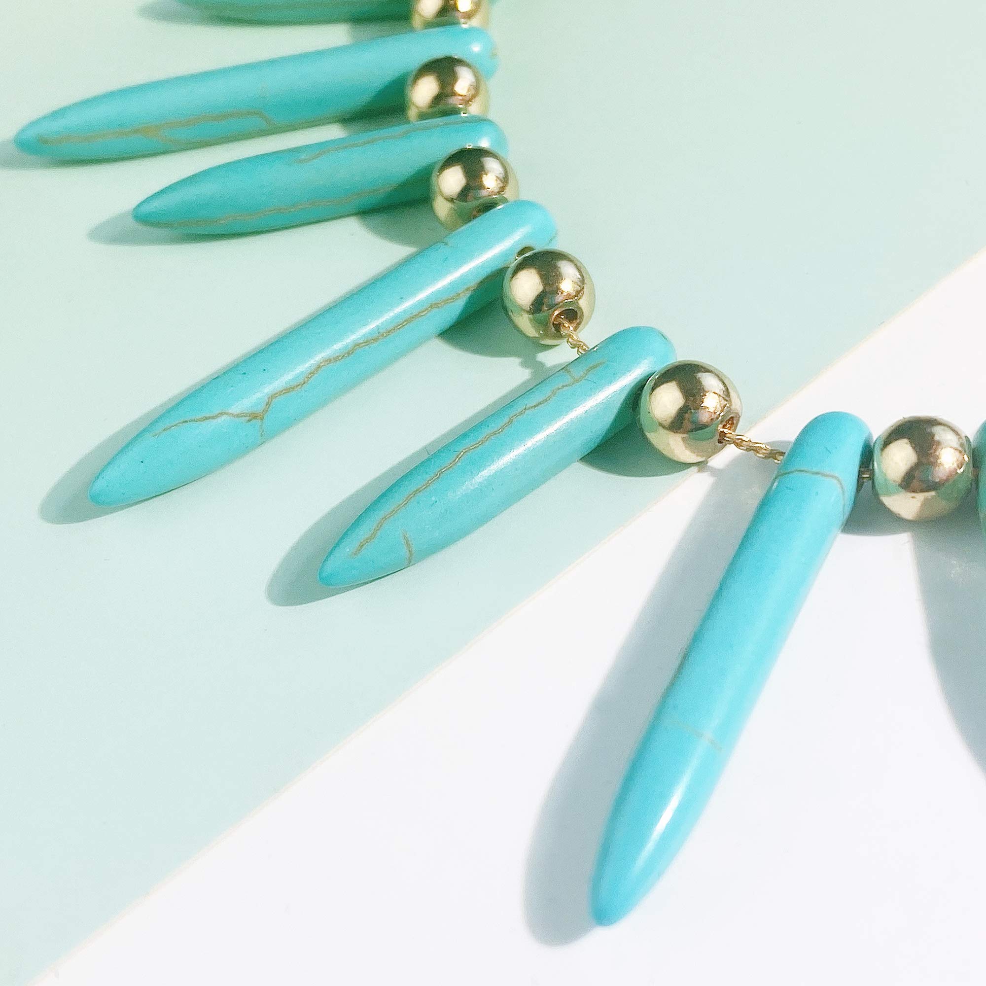 Bocar Simulated Turquoise Illusion Necklace for Women Gifts (NK-10251) - Image 3