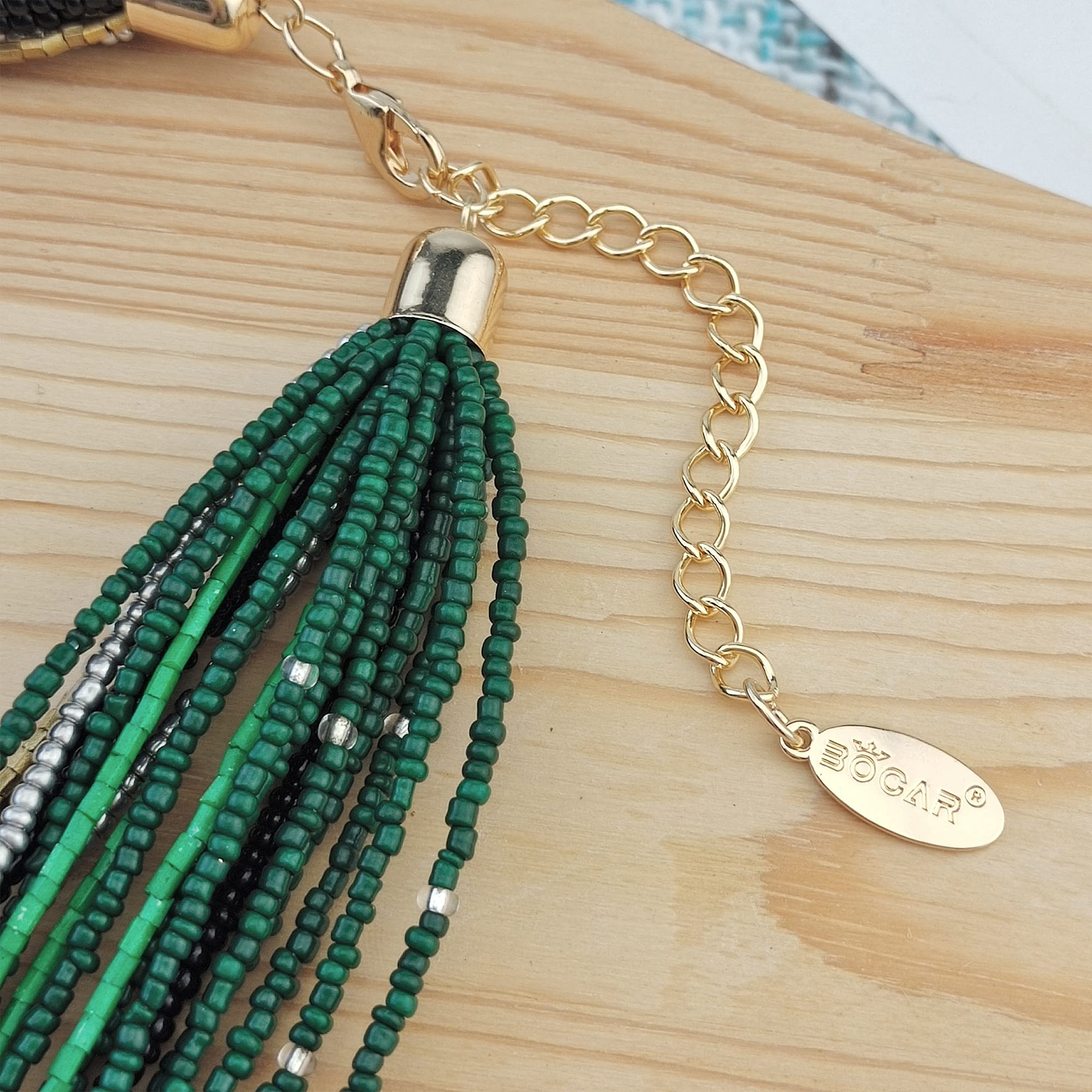 Bocar Statement Beaded Multilayer Chunky Bib Knot Necklace for Women (NK-10316) - Image 3