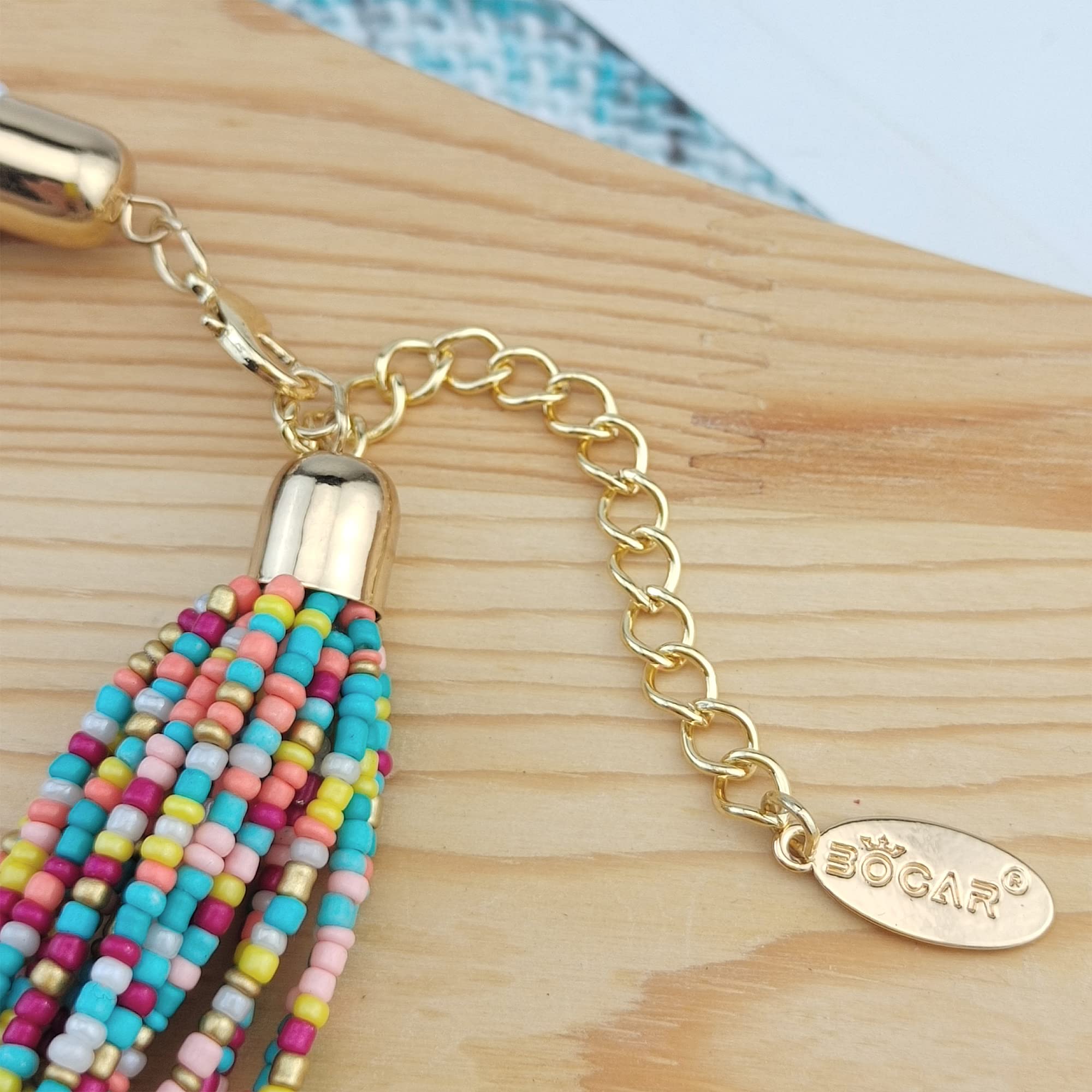 Bocar Statement Beaded Multilayer Chunky Bib Knot Necklace for Women (NK-10316) - Image 3