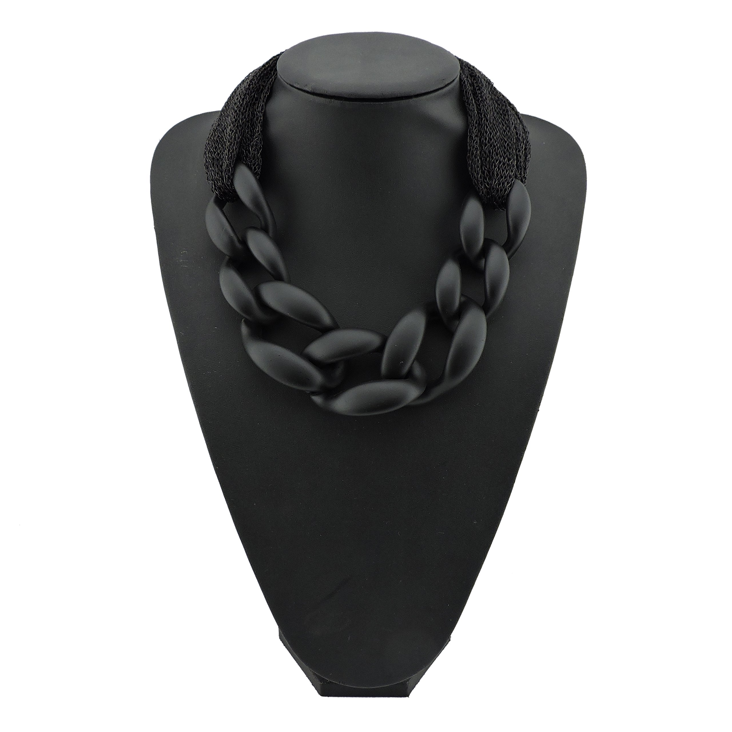 Bocar Statement Chunky Fashion Acrylic Beads Choker Cube Link Chain Necklace for Women Gifts - Image 3