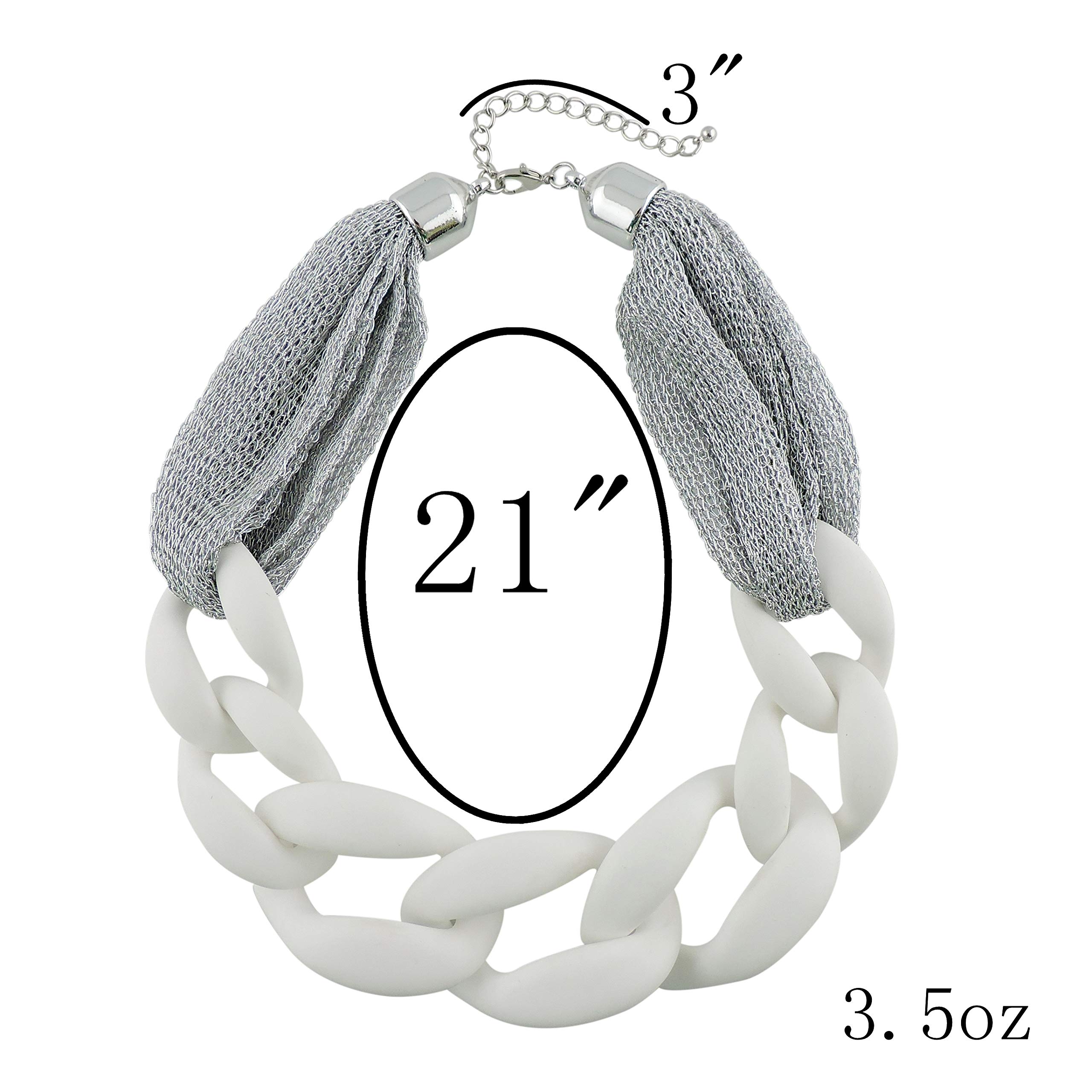 Bocar Statement Chunky Fashion Acrylic Beads Choker Cube Link Chain Necklace for Women Gifts - Image 6