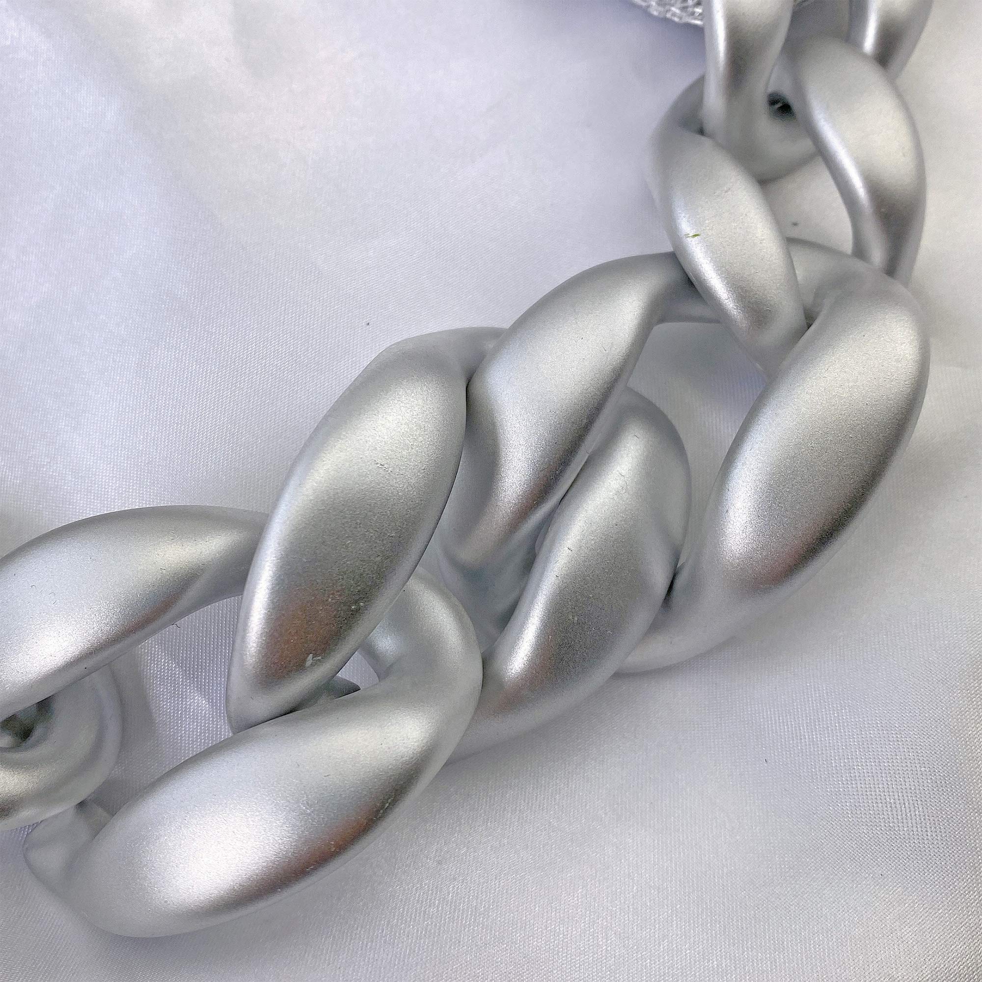 Bocar Statement Chunky Fashion Acrylic Beads Choker Cube Link Chain Necklace for Women Gifts - Image 5