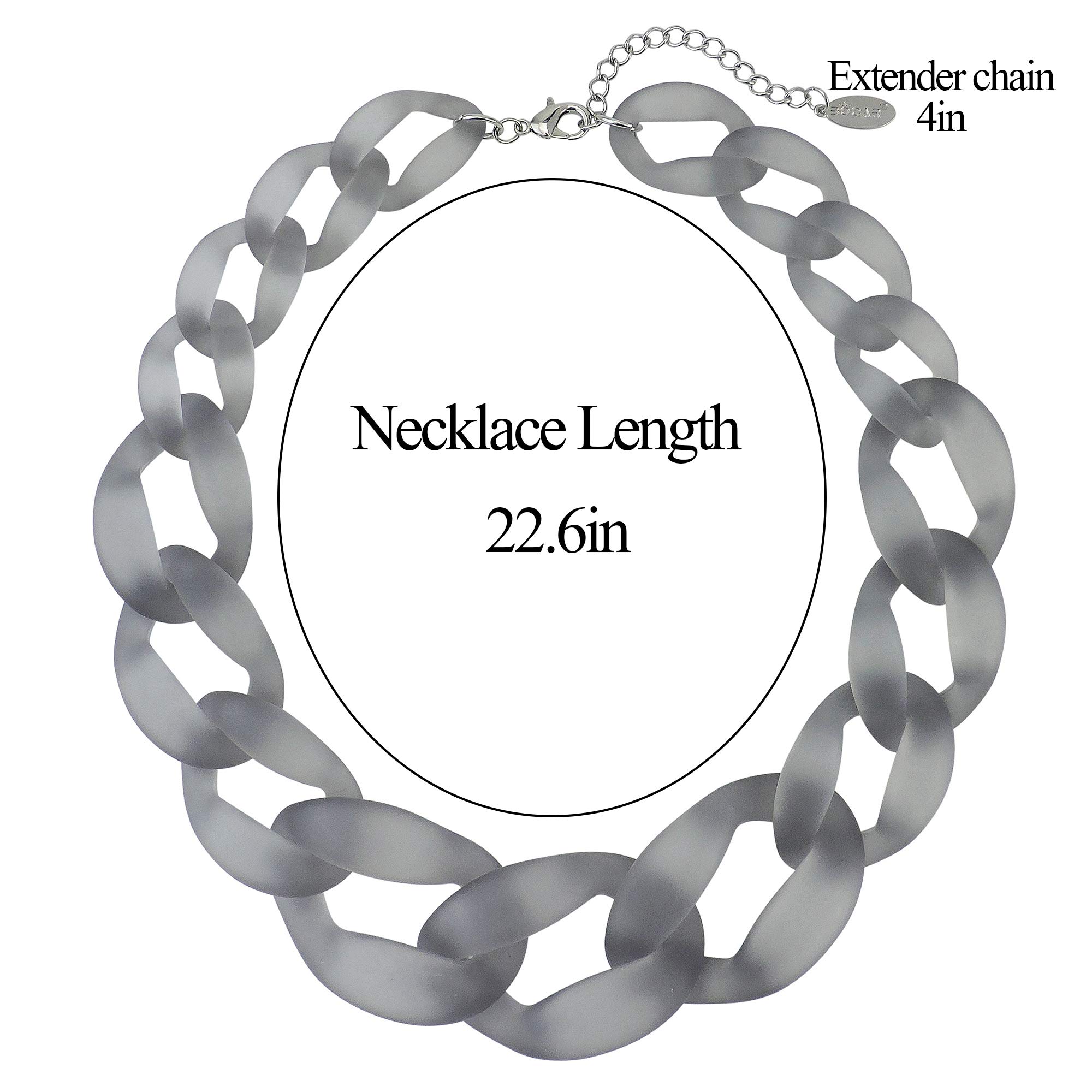 Bocar Statement Chunky Fashion Acrylic Beads Choker Cube Link Chain Necklace for Women Gifts - Image 6