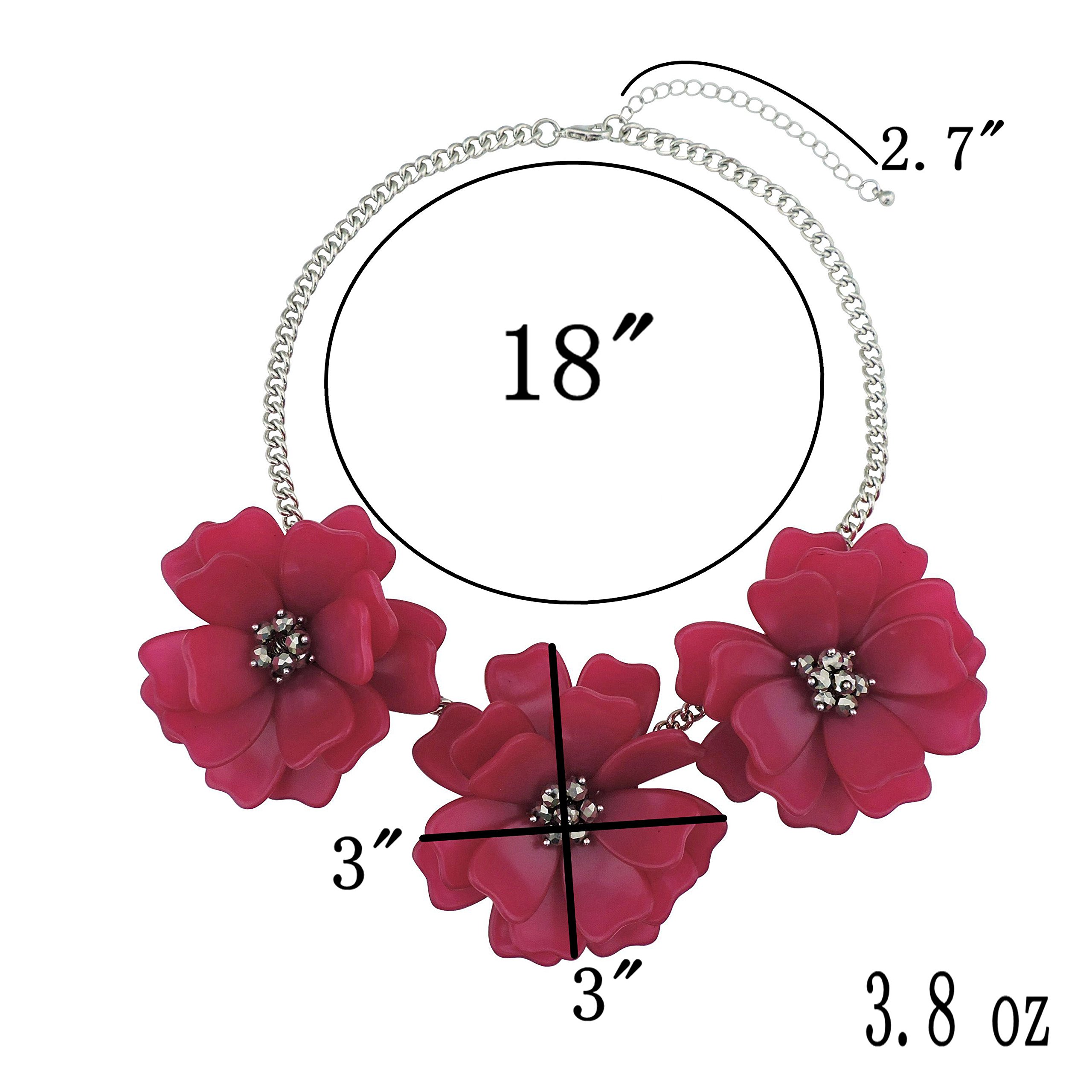 Bocar Statement Flower Necklace Handmade Bib Collar Jewelry Set for Women - Image 4